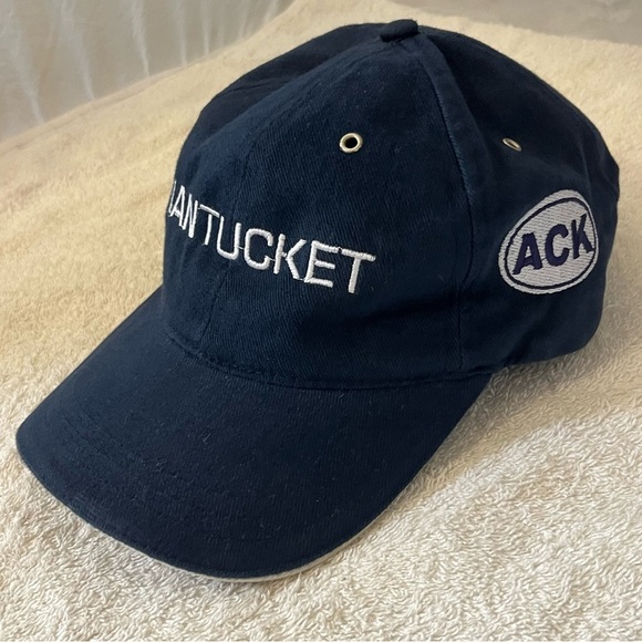 Navy Blue Nantucket ACK Adjustable Cotton Ball Cap NWOT - Picture 11 of 15